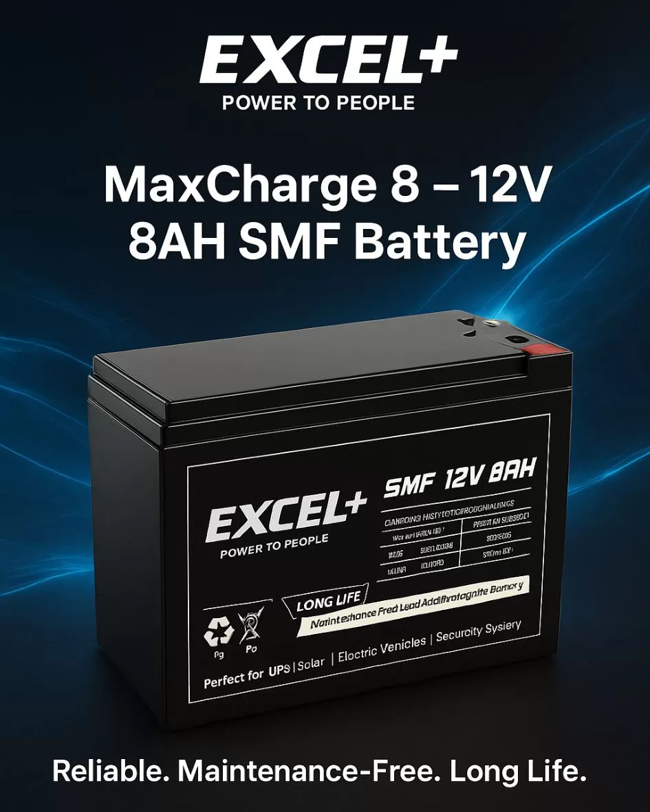 Power Up Your Peace of Mind: Introducing the Excel Max Charge 8 (12V 8AH) Battery!